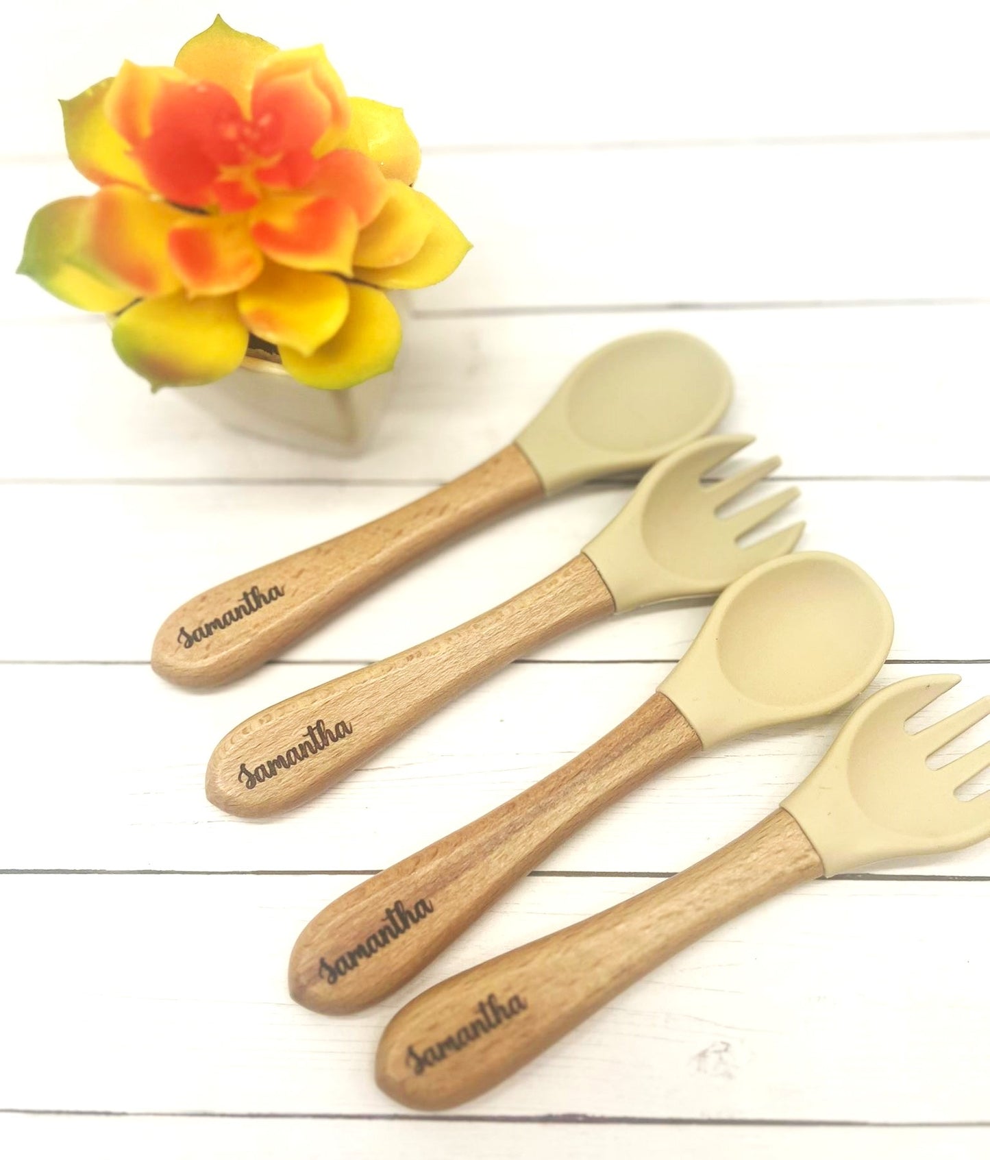 Silicone Baby Spoons and Forks, Toddler Utensils for First Stage Toddler