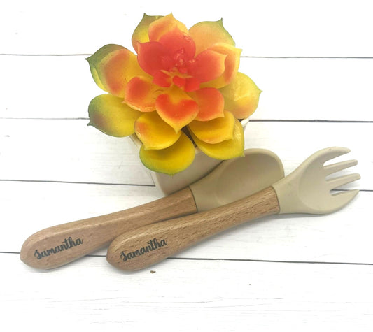 Silicone Baby Spoons and Forks, Toddler Utensils for First Stage Toddler